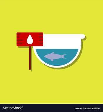 Flat icon design collection fish in an aquarium vector image