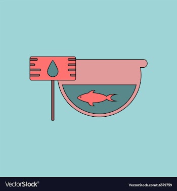 Flat icon design collection fish in an aquarium vector image