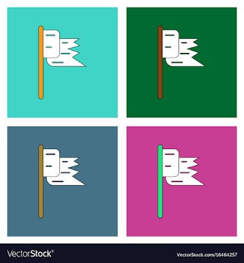 Flat icon design collection flag silhouette vector image