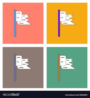 Flat icon design collection flag silhouette vector image