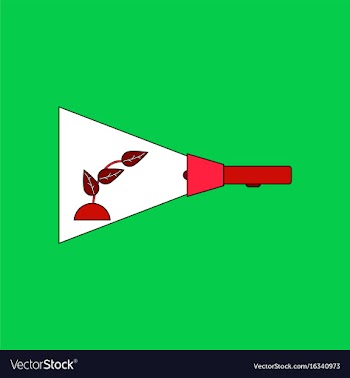 Flat icon design collection flashlight and plant vector image
