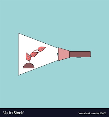 Flat icon design collection flashlight and plant vector image