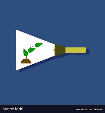 Flat icon design collection flashlight and plant vector image