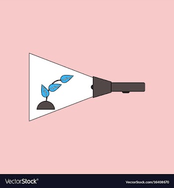 Flat icon design collection flashlight and plant vector image