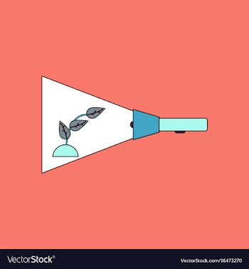 Flat icon design collection flashlight and plant vector image