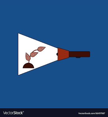 Flat icon design collection flashlight and plant vector image