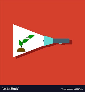 Flat icon design collection flashlight and plant vector image