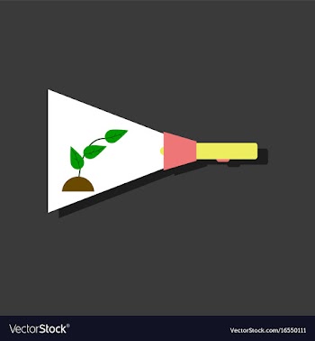 Flat icon design collection flashlight and plant vector image