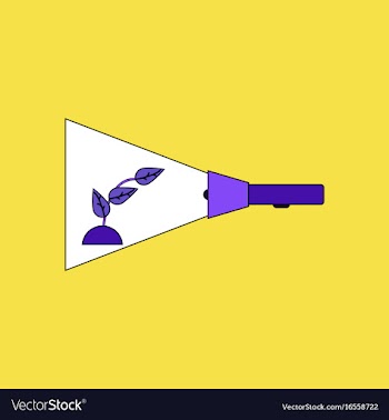 Flat icon design collection flashlight and plant vector image
