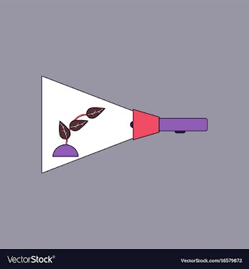 Flat icon design collection flashlight and plant vector image