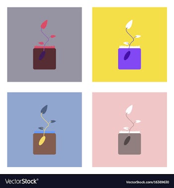 Flat icon design collection flower buds vector image