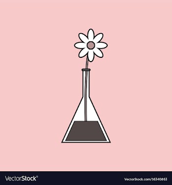 Flat icon design collection flower in test tube vector image