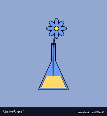 Flat icon design collection flower in test tube vector image