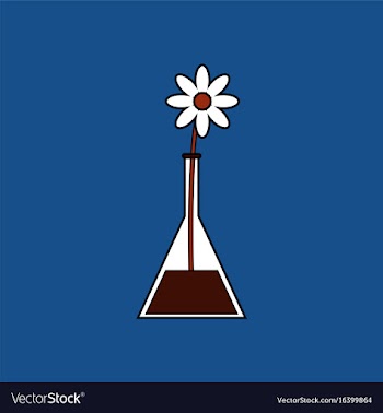Flat icon design collection flower in test tube vector image