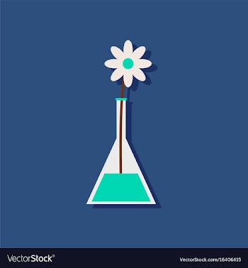 Flat icon design collection flower in test tube vector image