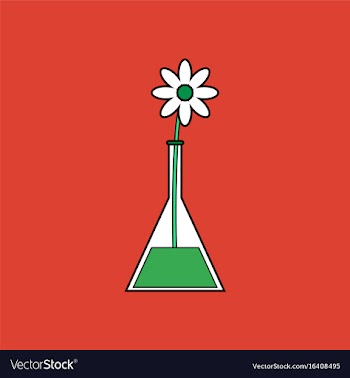 Flat icon design collection flower in test tube vector image