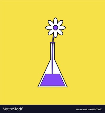 Flat icon design collection flower in test tube vector image