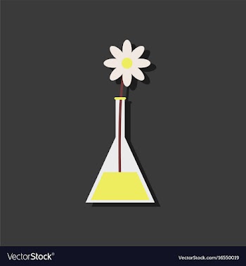 Flat icon design collection flower in test tube vector image