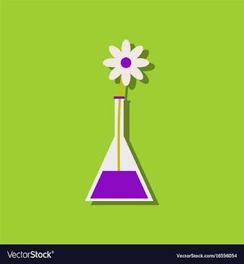 Flat icon design collection flower in test tube vector image