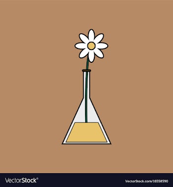 Flat icon design collection flower in test tube vector image
