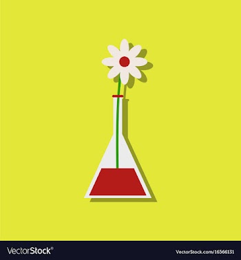 Flat icon design collection flower in test tube vector image