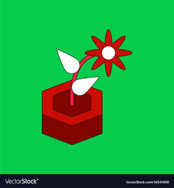Flat icon design collection flower in the ground vector image