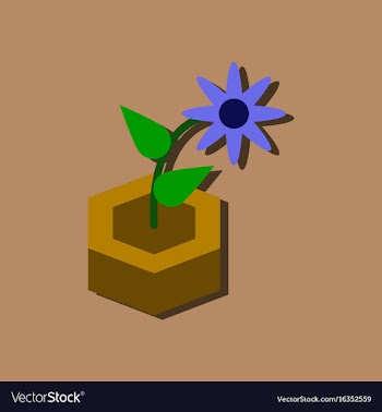 Flat icon design collection flower in the ground vector image