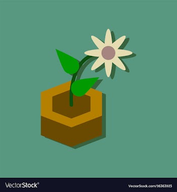 Flat icon design collection flower in the ground vector image