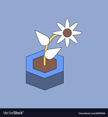 Flat icon design collection flower in the ground vector image