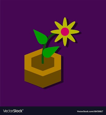 Flat icon design collection flower in the ground vector image