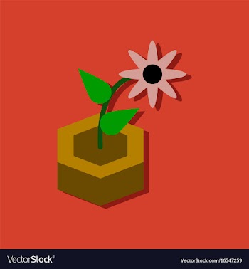 Flat icon design collection flower in the ground vector image