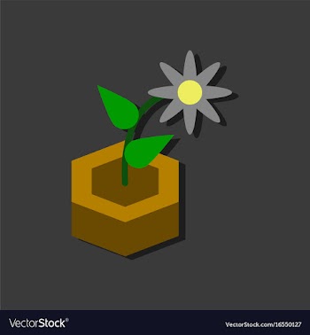 Flat icon design collection flower in the ground vector image