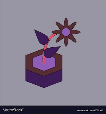 Flat icon design collection flower in the ground vector image