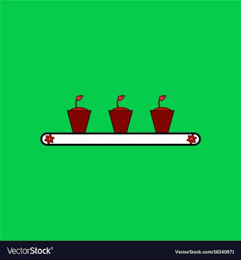 Flat icon design collection flowerpots on shelf vector image