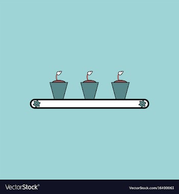 Flat icon design collection flowerpots on shelf vector image