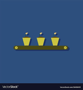 Flat icon design collection flowerpots on shelf vector image