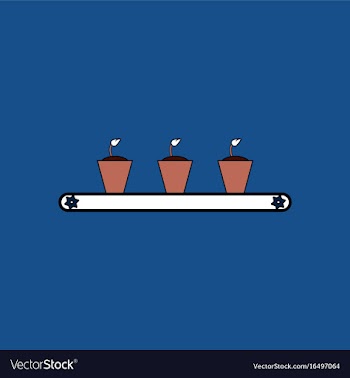 Flat icon design collection flowerpots on shelf vector image