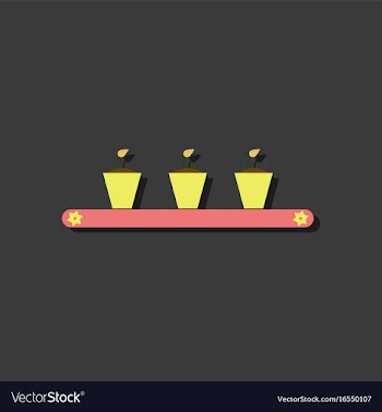 Flat icon design collection flowerpots on shelf vector image