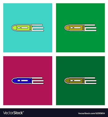 Flat icon design collection flying bullet with vector image