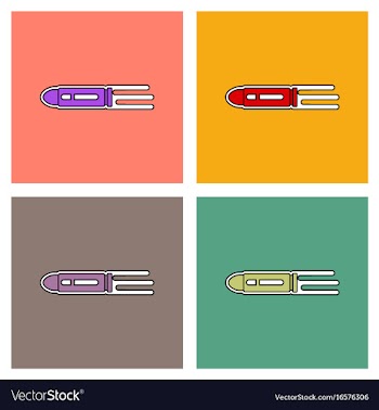 Flat icon design collection flying bullet with vector image