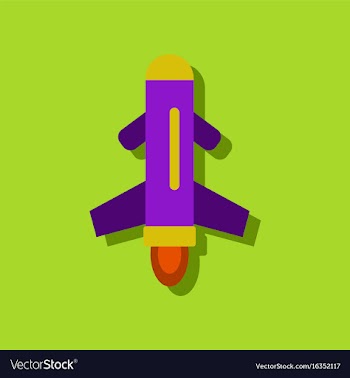 Flat icon design collection flying rocket in vector image