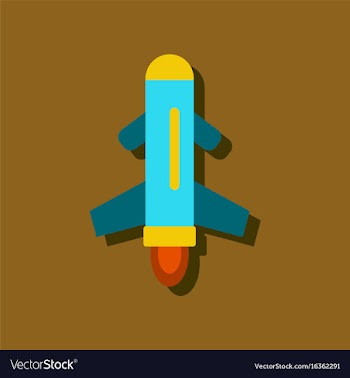 Flat icon design collection flying rocket in vector image