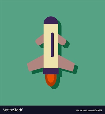 Flat icon design collection flying rocket in vector image