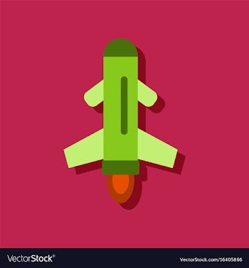Flat icon design collection flying rocket in vector image
