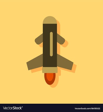 Flat icon design collection flying rocket in vector image