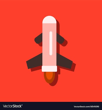 Flat icon design collection flying rocket in vector image