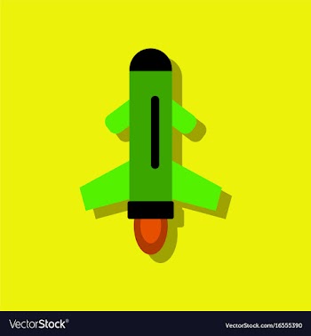 Flat icon design collection flying rocket in vector image