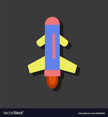 Flat icon design collection flying rocket in vector image