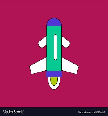 Flat icon design collection flying rocket vector image