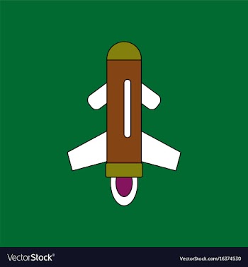 Flat icon design collection flying rocket vector image